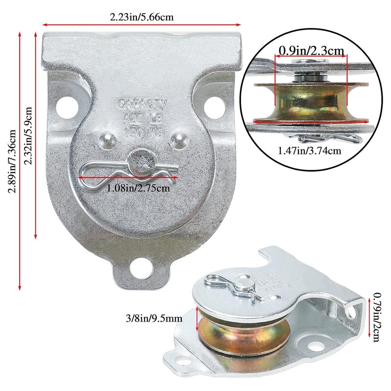 FEIFAN Ceiling Mount Single Pulleys, 1-1/2 Inch Wall Mount Pulley, 10 Packs Ceiling Single Pulley for 3/8" Wire or Rope - Image 2